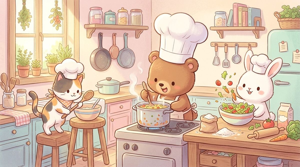 Cute Animal Chefs in Cooking Bella Kitchen